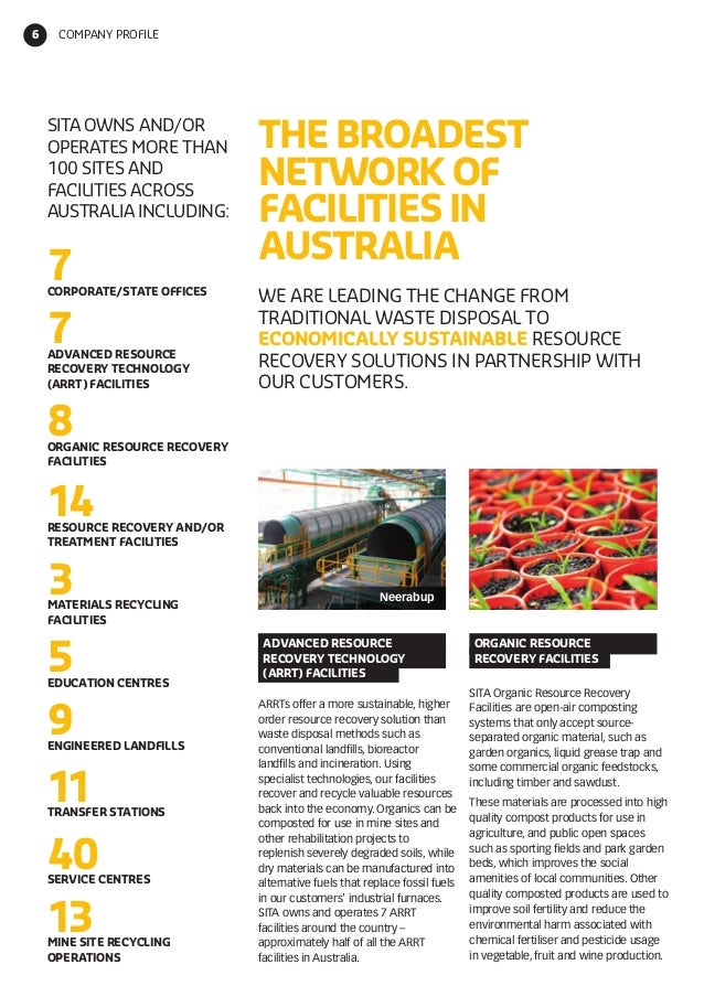sita australia company information sheet and resource recovery mana