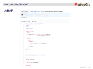 32© emineo AG
How does abapGit work?
.ABAP
 