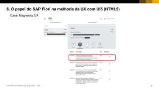31PUBLIC© 2018 SAP SE or an SAP affiliate company. All rights reserved. ǀ
6. O papel do SAP Fiori na melhoria da UX com UI5 (HTML5)
Case: Magnesita S/A
 