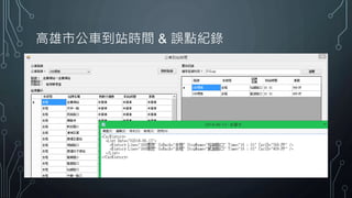 高雄市公車到站時間 & 誤點紀錄
 