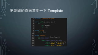 把剛剛的頁面套用一下 Template
 