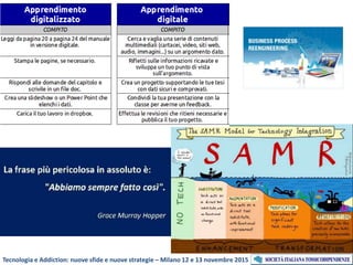 Tecnologia e Addiction: nuove sfide e nuove strategie – Milano 12 e 13 novembre 2015
 