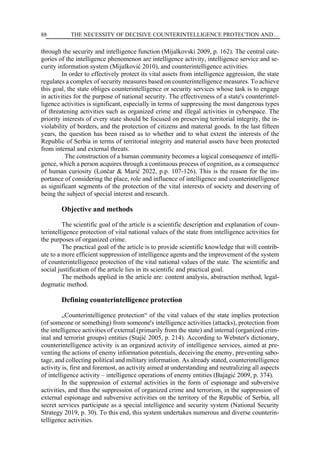 Counterintelligence Protection Counterintelligence as a tool for protecting the state and society | PDF