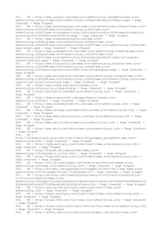 317. OK - http://www.rafaelc.net/www.site-advertising.infomyblog/www.site-
advertising.infopost/www.site-advertising.infomy-new-sprint-mogul.aspx - Page
Created! - Page Pinged!
318. OK - http://www.andreasglaser.net/www.site-advertising.infopost/www.site-
advertising.info2008/www.site-advertising.info07/www.site-
advertising.info27/www.site-advertising.infovisual-studio-2008-team-foundation-
server-error-tf220066-and-tf30170.aspx - Page Created! - Page Pinged!
319. OK - http://www.alexandrascrafts.com/www.site-
advertising.infoblog/www.site-advertising.infopost/www.site-
advertising.info2008/www.site-advertising.info09/www.site-advertising.infoa-few-
days-later.aspx - Page Created! - Page Pinged!
320. OK - http://www.aidangarnish.net/www.site-advertising.infoblog/www.site-
advertising.infopost/www.site-advertising.info2007/www.site-
advertising.info12/www.site-advertising.infocreating-xhtml-compliant-aspnet-
server-controls.aspx - Page Created! - Page Pinged!
321. OK - http://www.kingjustin.com/www.site-advertising.infopost/www.site-
advertising.info2008/www.site-advertising.info08/www.site-
advertising.inforeporting-services-2008-invalid-namespace.aspx - Page Created! -
Page Pinged!
322. OK - http://www.duringlunch.com/www.site-advertising.infopost/www.site-
advertising.info2008/www.site-advertising.info09/www.site-advertising.infoa-new-
type-of-sql-injection-attack.aspx - Page Created! - Page Pinged!
323. OK - http://www.alexa.com/search?q=www.site-
advertising.info&r=site_site&p=bigtop - Page Created! - Page Pinged!
324. OK - http://builtwith.com/www.site-advertising.info - Page Created! -
Page Pinged!
325. OK - http://domainsearch101.com/app/domain/?q=www.site-
advertising.info&f=1 - Page Created! - Page Pinged!
326. OK - http://www.realwebsiteworth.com/www.site-advertising.info - Page
Created! - Page Pinged!
327. OK - http://www.seoheap.com/websitevalue/www.site-advertising.info - Page
Created! - Page Pinged!
328. OK - http://www.websiteaccountant.com/www.site-advertising.info - Page
Created! - Page Pinged!
329. OK - http://www.who.is/whois/www.site-advertising.info - Page Created! -
Page Pinged!
330. OK - http://www.whois.net/whois/www.site-advertising.info - Page Created!
- Page Pinged!
331. OK -
http://12regsh12.multiply.com/links/item/1/httpreggae_youngheart.www.site-
advertising.info - Page Created! - Page Pinged!
332. OK - http://3p3p.multiply.com/links/item/1/www.site-advertising.info -
Page Created! - Page Pinged!
333. OK - http://4cache.net/search/www.$www.site-
advertising.info/baseball_tittys.html - Page Created! - Page Pinged!
334. OK - http://4sep.multiply.com/links/item/2/www.site-advertising.info -
Page Created! - Page Pinged!
335. OK - http://626.stitchkingdom.com/?module=shorthits&fromwww.site-
advertising.info=www.site-advertising.info - Page Created! - Page Pinged!
336. OK - http://9to5mac.com/aggregator/filemgmt/void(0)%3b/:/www.$www.site-
advertising.info/filemgmt/forum/:/toys?page=123 - Page Created! - Page Pinged!
337. OK - http://a4.bing.com/video?q=young+jeezy+++++filterui%3aresolution-
tv+filterui%3amsite-$www.site-
advertising.info&qpvt=young+jeezy&sort=date&view=list&docid=1018424459308&mid=7f
42b4eda3a8c3a3d1d17f42b4eda3a8c3a3d1d1&form=vivr4 - Page Created! - Page Pinged!
338. OK - http://adicipto09.multiply.com/links/item/2/www.site-
advertising.info - Page Created! - Page Pinged!
339. OK - http://adivt.multiply.com/links/item/1/www.site-advertising.info -
Page Created! - Page Pinged!
340. OK - http://alexa.9263.net/?url=www.site-advertising.info - Page Created!
- Page Pinged!
341. OK - http://alexa.com/site/linksin/456.net/&url=www.site-advertising.info
- Page Created! - Page Pinged!
342. OK - http://alexa.com/site/linksin/calligraphy.com.my/&url=www.site-
 