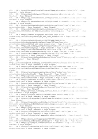 614. OK - http://ip.many3.com/vi/tracer/$www.site-advertising.info/ - Page
Created! - Page Pinged!
615. OK - http://ip.toolsky.com/?ipstr=www.site-advertising.info - Page
Created! - Page Pinged!
616. OK - http://ip.webmasterhome.cn/?ipstr=www.site-advertising.info - Page
Created! - Page Pinged!
617. OK - http://ip.webmasterhome.cn/?ipstr=www.site-advertising.info - Page
Created! - Page Pinged!
618. OK - http://ishihartmidnight.multiply.com/links/item/10/www.site-
advertising.info - Page Created! - Page Pinged!
619. OK - http://ishihartmidnight.multiply.com/links/item/10/$www.site-
advertising.info?&item_id=10&view:replies=chronological - Page Created! - Page
Pinged!
620. OK - http://istari.blogsport.de/2/www.$www.site-
advertising.info/acidboychair?jal_add_user_answer=true - Page Created! - Page
Pinged!
621. OK - http://istari.blogsport.de/21/www.$www.site-
advertising.info/bambambabylonbajasch/page/19/www.$www.site-
advertising.info/sdfk?jal_add_user_answer=true - Page Created! - Page Pinged!
622. OK - http://it.netlog.com/go/explore/videos/view=tags&tag=www.$www.site-
advertising.info%2f4nastyboys - Page Created! - Page Pinged!
623. OK - http://italia-che-resiste.oknotizie.virgilio.it/www.site-
advertising.info/www.site-advertising.info - Page Created! - Page Pinged!
624. OK - http://iwhoiswww.site-advertising.info.com/$www.site-
advertising.info.go - Page Created! - Page Pinged!
625. OK - http://jamrocks8.multiply.com/links/item/2/www.site-advertising.info
- Page Created! - Page Pinged!
626. OK -
http://janicescrapbook.multiply.com/links/item/1/httpbajanice.blog.www.site-
advertising.info - Page Created! - Page Pinged!
627. OK - http://javotr.webovastranka.cz/link/index/www.$www.site-
advertising.info/myspace%20web%20martiny%20a%20anett - Page Created! - Page
Pinged!
628. OK - http://javotr.webovastranka.cz/link/index/www.$www.site-
advertising.info/slechtvalk - Page Created! - Page Pinged!
629. OK - http://javotr.webovastranka.cz/link/index/www.$www.site-
advertising.info/web%20anett - Page Created! - Page Pinged!
630. OK - http://jeffc899.multiply.com/links/item/2/httpjeffc.blog.www.site-
advertising.info - Page Created! - Page Pinged!
631. OK - http://jennyrodil.multiply.com/photos/album/25/www.site-
advertising.info - Page Created! - Page Pinged!
632. OK - http://jenrev.multiply.com/journal/item/1/www.site-advertising.info
- Page Created! - Page Pinged!
633. OK - http://jhonzzz.multiply.com/www.$www.site-advertising.info/jhonzzz -
Page Created! - Page Pinged!
634. OK - http://jingxun.net/tool/alexa/index.asp?url=www.site-
advertising.info - Page Created! - Page Pinged!
635. OK - http://job.atpedia.jp/word/www.site-advertising.info - Page Created!
- Page Pinged!
636. OK - http://joepenpien.multiply.com/links/item/1/httpjoepenpien.blogs.
$www.site-advertising.infohttpjoepenpien.blogs.www.site-advertising.info - Page
Created! - Page Pinged!
637. OK - http://joeyoung2500.multiply.com/links/item/5/www.site-
advertising.info - Page Created! - Page Pinged!
638. OK - http://johnnyfatboy.multiply.com/links/item/21/www.site-
advertising.info - Page Created! - Page Pinged!
639. OK - http://joinup.jp/aj-www.site-advertising.info - Page Created! - Page
Pinged!
640. OK - http://josmx.com/aggregator/03/28/photoshop-en-lnea-gratis/www.
$www.site-advertising.info/pollo_jhr?page=5 - Page Created! - Page Pinged!
641. OK - http://judgespot.com/review/www.site-advertising.info - Page
Created! - Page Pinged!
642. OK - http://juneyuanita.multiply.com/links/item/1/www.site-
advertising.info - Page Created! - Page Pinged!
 