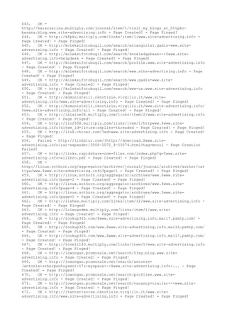 643. OK -
http://karaczarina.multiply.com/journal/item/1/visit_my_blogs_at_httpkc-
besana.blog.www.site-advertising.info - Page Created! - Page Pinged!
644. OK - http://kfpku.multiply.com/links/item/1/www.site-advertising.info -
Page Created! - Page Pinged!
645. OK - http://koleksifotobugil.com/search/asiangirls1.gadis-www.site-
advertising.info - Page Created! - Page Pinged!
646. OK - http://koleksifotobugil.com/search/knowledgebase+-+$www.site-
advertising.info+helpdesk - Page Created! - Page Pinged!
647. OK - http://koleksifotobugil.com/search/profile.www.site-advertising.info
- Page Created! - Page Pinged!
648. OK - http://koleksifotobugil.com/search/www.site-advertising.info - Page
Created! - Page Pinged!
649. OK - http://koleksifotobugil.com/search/www.gadis-www.site-
advertising.info - Page Created! - Page Pinged!
650. OK - http://koleksifotobugil.com/search/www-us.www.site-advertising.info
- Page Created! - Page Pinged!
651. OK - http://komunistelli.oknotizie.virgilio.it/www.site-
advertising.info/www.site-advertising.info - Page Created! - Page Pinged!
652. OK - http://komunistelli.oknotizie.virgilio.it/www.site-advertising.info/
$www.site-advertising.info/all - Page Created! - Page Pinged!
653. OK - http://lalaine08.multiply.com/links/item/2/www.site-advertising.info
- Page Created! - Page Pinged!
654. OK - http://lin2508.multiply.com/links/item/1/httpwww.$www.site-
advertising.info?&item_id=1&view:replies=threaded - Page Created! - Page Pinged!
655. OK - http://link.chinaz.com/?wd=www.site-advertising.info - Page Created!
- Page Pinged!
656. Failed - http://linkblur.com/?http://download.$www.site-
advertising.info/rar-expander/3000-2072_4-55074.html?tag=mncol - Page Creation
Failed!
657. OK - http://links.rapidshare-com-files.com/index.php?q=$www.site-
advertising.info-ellibro.pdf - Page Created! - Page Pinged!
658. OK -
http://linux.sothorn.org/aggregator/archives/journal/journal/archives/author/rat
tiya/www.$www.site-advertising.info?page=1 - Page Created! - Page Pinged!
659. OK - http://linux.sothorn.org/aggregator/archives/www.$www.site-
advertising.info?page=2 - Page Created! - Page Pinged!
660. OK - http://linux.sothorn.org/aggregator/archives/www.$www.site-
advertising.info?page=4 - Page Created! - Page Pinged!
661. OK - http://linux.sothorn.org/aggregator/archives/www.$www.site-
advertising.info?page=5 - Page Created! - Page Pinged!
662. OK - http://lishes.multiply.com/links/item/12/www.site-advertising.info -
Page Created! - Page Pinged!
663. OK - http://lolxuandme.multiply.com/links/item/1/www.site-
advertising.info - Page Created! - Page Pinged!
664. OK - http://lookup365.com/$www.site-advertising.info.mail7.psmtp.com/ -
Page Created! - Page Pinged!
665. OK - http://lookup365.com/www.$www.site-advertising.info.mail6.psmtp.com/
- Page Created! - Page Pinged!
666. OK - http://lookup365.com/www.$www.site-advertising.info.mail7.psmtp.com/
- Page Created! - Page Pinged!
667. OK - http://loveli143.multiply.com/links/item/1/www.site-advertising.info
- Page Created! - Page Pinged!
668. OK - http://lowongan.promosale.net/search/53xy.blog.www.site-
advertising.info - Page Created! - Page Pinged!
669. OK - http://lowongan.promosale.net/search/antonie+
(antonie+scherpenhuysen)+%7c+myspace+-+$www.site-advertising.info+... - Page
Created! - Page Pinged!
670. OK - http://lowongan.promosale.net/search/profiles.www.site-
advertising.info - Page Created! - Page Pinged!
671. OK - http://lowongan.promosale.net/search/vacancy+trailer+-+www.site-
advertising.info - Page Created! - Page Pinged!
672. OK - http://ltanterisorse.oknotizie.virgilio.it/www.site-
advertising.info/www.site-advertising.info - Page Created! - Page Pinged!
 