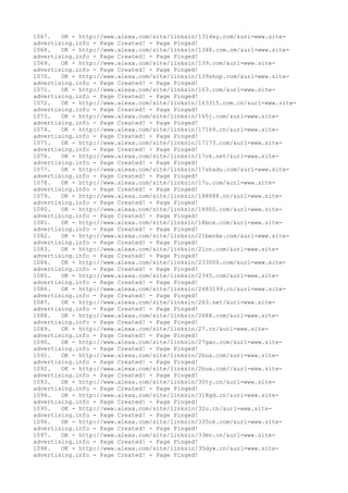 1067. OK - http://www.alexa.com/site/linksin/1314xy.com/&url=www.site-
advertising.info - Page Created! - Page Pinged!
1068. OK - http://www.alexa.com/site/linksin/1348.com.cm/&url=www.site-
advertising.info - Page Created! - Page Pinged!
1069. OK - http://www.alexa.com/site/linksin/139.com/&url=www.site-
advertising.info - Page Created! - Page Pinged!
1070. OK - http://www.alexa.com/site/linksin/139shop.com/&url=www.site-
advertising.info - Page Created! - Page Pinged!
1071. OK - http://www.alexa.com/site/linksin/163.com/&url=www.site-
advertising.info - Page Created! - Page Pinged!
1072. OK - http://www.alexa.com/site/linksin/163315.com.cn/&url=www.site-
advertising.info - Page Created! - Page Pinged!
1073. OK - http://www.alexa.com/site/linksin/165j.com/&url=www.site-
advertising.info - Page Created! - Page Pinged!
1074. OK - http://www.alexa.com/site/linksin/17169.cn/&url=www.site-
advertising.info - Page Created! - Page Pinged!
1075. OK - http://www.alexa.com/site/linksin/17173.com/&url=www.site-
advertising.info - Page Created! - Page Pinged!
1076. OK - http://www.alexa.com/site/linksin/17ok.net/&url=www.site-
advertising.info - Page Created! - Page Pinged!
1077. OK - http://www.alexa.com/site/linksin/17shadu.com/&url=www.site-
advertising.info - Page Created! - Page Pinged!
1078. OK - http://www.alexa.com/site/linksin/17u.com/&url=www.site-
advertising.info - Page Created! - Page Pinged!
1079. OK - http://www.alexa.com/site/linksin/188888.cn/&url=www.site-
advertising.info - Page Created! - Page Pinged!
1080. OK - http://www.alexa.com/site/linksin/18900.com/&url=www.site-
advertising.info - Page Created! - Page Pinged!
1081. OK - http://www.alexa.com/site/linksin/18box.com/&url=www.site-
advertising.info - Page Created! - Page Pinged!
1082. OK - http://www.alexa.com/site/linksin/21benke.com/&url=www.site-
advertising.info - Page Created! - Page Pinged!
1083. OK - http://www.alexa.com/site/linksin/21cn.com/&url=www.site-
advertising.info - Page Created! - Page Pinged!
1084. OK - http://www.alexa.com/site/linksin/233000.com/&url=www.site-
advertising.info - Page Created! - Page Pinged!
1085. OK - http://www.alexa.com/site/linksin/2345.com/&url=www.site-
advertising.info - Page Created! - Page Pinged!
1086. OK - http://www.alexa.com/site/linksin/2483199.cn/&url=www.site-
advertising.info - Page Created! - Page Pinged!
1087. OK - http://www.alexa.com/site/linksin/263.net/&url=www.site-
advertising.info - Page Created! - Page Pinged!
1088. OK - http://www.alexa.com/site/linksin/2688.com/&url=www.site-
advertising.info - Page Created! - Page Pinged!
1089. OK - http://www.alexa.com/site/linksin/27.cn/&url=www.site-
advertising.info - Page Created! - Page Pinged!
1090. OK - http://www.alexa.com/site/linksin/27gao.com/&url=www.site-
advertising.info - Page Created! - Page Pinged!
1091. OK - http://www.alexa.com/site/linksin/2hua.com/&url=www.site-
advertising.info - Page Created! - Page Pinged!
1092. OK - http://www.alexa.com/site/linksin/2hua.com//&url=www.site-
advertising.info - Page Created! - Page Pinged!
1093. OK - http://www.alexa.com/site/linksin/30ty.cn/&url=www.site-
advertising.info - Page Created! - Page Pinged!
1094. OK - http://www.alexa.com/site/linksin/318gd.cn/&url=www.site-
advertising.info - Page Created! - Page Pinged!
1095. OK - http://www.alexa.com/site/linksin/32u.cn/&url=www.site-
advertising.info - Page Created! - Page Pinged!
1096. OK - http://www.alexa.com/site/linksin/335ok.com/&url=www.site-
advertising.info - Page Created! - Page Pinged!
1097. OK - http://www.alexa.com/site/linksin/33mv.cn/&url=www.site-
advertising.info - Page Created! - Page Pinged!
1098. OK - http://www.alexa.com/site/linksin/35dyw.cn/&url=www.site-
advertising.info - Page Created! - Page Pinged!
 