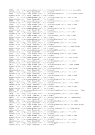 1385. OK - http://www.alexa.com/site/linksin/huaren8.com.cn/&url=www.site-
advertising.info - Page Created! - Page Pinged!
1386. OK - http://www.alexa.com/site/linksin/huaxia5000.info/&url=www.site-
advertising.info - Page Created! - Page Pinged!
1387. OK - http://www.alexa.com/site/linksin/hudie.com/&url=www.site-
advertising.info - Page Created! - Page Pinged!
1388. OK - http://www.alexa.com/site/linksin/huntmine.com/&url=www.site-
advertising.info - Page Created! - Page Pinged!
1389. OK - http://www.alexa.com/site/linksin/hupowm.cn/&url=www.site-
advertising.info - Page Created! - Page Pinged!
1390. OK - http://www.alexa.com/site/linksin/hxbo.com/&url=www.site-
advertising.info - Page Created! - Page Pinged!
1391. OK - http://www.alexa.com/site/linksin/hxen.com/&url=www.site-
advertising.info - Page Created! - Page Pinged!
1392. OK - http://www.alexa.com/site/linksin/i8zg.com/&url=www.site-
advertising.info - Page Created! - Page Pinged!
1393. OK - http://www.alexa.com/site/linksin/icson.com/&url=www.site-
advertising.info - Page Created! - Page Pinged!
1394. OK - http://www.alexa.com/site/linksin/id666.com/&url=www.site-
advertising.info - Page Created! - Page Pinged!
1395. OK - http://www.alexa.com/site/linksin/idler-et.com/&url=www.site-
advertising.info - Page Created! - Page Pinged!
1396. OK - http://www.alexa.com/site/linksin/if99.com/&url=www.site-
advertising.info - Page Created! - Page Pinged!
1397. OK - http://www.alexa.com/site/linksin/ifeng.com/&url=www.site-
advertising.info - Page Created! - Page Pinged!
1398. OK - http://www.alexa.com/site/linksin/ifeng.com//&url=www.site-
advertising.info - Page Created! - Page Pinged!
1399. OK - http://www.alexa.com/site/linksin/ikaka.com/&url=www.site-
advertising.info - Page Created! - Page Pinged!
1400. OK - http://www.alexa.com/site/linksin/intomod.com/&url=www.site-
advertising.info - Page Created! - Page Pinged!
1401. OK - http://www.alexa.com/site/linksin/iqian8.net/&url=www.site-
advertising.info - Page Created! - Page Pinged!
1402. OK - http://www.alexa.com/site/linksin/it168.com/&url=www.site-
advertising.info - Page Created! - Page Pinged!
1403. OK - http://www.alexa.com/site/linksin/it918.com/&url=www.site-
advertising.info - Page Created! - Page Pinged!
1404. OK - http://www.alexa.com/site/linksin/itry.com/&url=www.site-
advertising.info - Page Created! - Page Pinged!
1405. OK - http://www.alexa.com/site/linksin/ixinwei.com/&url=www.site-
advertising.info - Page Created! - Page Pinged!
1406. OK - http://www.alexa.com/site/linksin/jcard.com/&url=www.site-
advertising.info - Page Created! - Page Pinged!
1407. OK - http://www.alexa.com/site/linksin/jcard.com/&url=myefan.com - Page
Created! - Page Pinged!
1408. OK - http://www.alexa.com/site/linksin/jctrans.com/&url=www.site-
advertising.info - Page Created! - Page Pinged!
1409. OK - http://www.alexa.com/site/linksin/jessicahk.com/&url=www.site-
advertising.info - Page Created! - Page Pinged!
1410. OK - http://www.alexa.com/site/linksin/jianfat.com/&url=www.site-
advertising.info - Page Created! - Page Pinged!
1411. OK - http://www.alexa.com/site/linksin/jianxinxy.com.cn/&url=www.site-
advertising.info - Page Created! - Page Pinged!
1412. OK - http://www.alexa.com/site/linksin/jingzhui.biz/&url=www.site-
advertising.info - Page Created! - Page Pinged!
1413. OK - http://www.alexa.com/site/linksin/jinwu.org/&url=www.site-
advertising.info - Page Created! - Page Pinged!
1414. OK - http://www.alexa.com/site/linksin/jobif.com/&url=www.site-
advertising.info - Page Created! - Page Pinged!
1415. OK - http://www.alexa.com/site/linksin/jouju.com/&url=www.site-
advertising.info - Page Created! - Page Pinged!
1416. OK - http://www.alexa.com/site/linksin/jp57.net/&url=www.site-
advertising.info - Page Created! - Page Pinged!
 