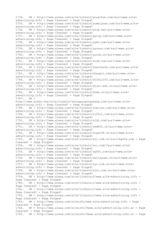 1734. OK - http://www.alexa.com/site/linksin/youxihun.com/&url=www.site-
advertising.info - Page Created! - Page Pinged!
1735. OK - http://www.alexa.com/site/linksin/yuweiyuan.com/&url=www.site-
advertising.info - Page Created! - Page Pinged!
1736. OK - http://www.alexa.com/site/linksin/yvip.net/&url=www.site-
advertising.info - Page Created! - Page Pinged!
1737. OK - http://www.alexa.com/site/linksin/ywicp.com/&url=www.site-
advertising.info - Page Created! - Page Pinged!
1738. OK - http://www.alexa.com/site/linksin/yykc.com/&url=www.site-
advertising.info - Page Created! - Page Pinged!
1739. OK - http://www.alexa.com/site/linksin/yyosso.com/&url=www.site-
advertising.info - Page Created! - Page Pinged!
1740. OK - http://www.alexa.com/site/linksin/yyzlb.cn/&url=www.site-
advertising.info - Page Created! - Page Pinged!
1741. OK - http://www.alexa.com/site/linksin/zcom.com/&url=www.site-
advertising.info - Page Created! - Page Pinged!
1742. OK - http://www.alexa.com/site/linksin/zhaochafa.com/&url=www.site-
advertising.info - Page Created! - Page Pinged!
1743. OK - http://www.alexa.com/site/linksin/zhaopin.com/&url=www.site-
advertising.info - Page Created! - Page Pinged!
1744. OK - http://www.alexa.com/site/linksin/zhihui163.com/&url=www.site-
advertising.info - Page Created! - Page Pinged!
1745. OK - http://www.alexa.com/site/linksin/zhjnc.edu.cn/&url=www.site-
advertising.info - Page Created! - Page Pinged!
1746. OK - http://www.alexa.com/site/linksin/zhms.cn/&url=www.site-
advertising.info - Page Created! - Page Pinged!
1747. OK -
http://www.alexa.com/site/linksin/zhongguogongshang.com/&url=www.site-
advertising.info - Page Created! - Page Pinged!
1748. OK - http://www.alexa.com/site/linksin/zibolan.com/&url=www.site-
advertising.info - Page Created! - Page Pinged!
1749. OK - http://www.alexa.com/site/linksin/zj0511.com/&url=www.site-
advertising.info - Page Created! - Page Pinged!
1750. OK - http://www.alexa.com/site/linksin/zjqj.com/&url=www.site-
advertising.info - Page Created! - Page Pinged!
1751. OK - http://www.alexa.com/site/linksin/zmd822.cn/&url=www.site-
advertising.info - Page Created! - Page Pinged!
1752. OK - http://www.alexa.com/site/linksin/znyx168.cn/&url=www.site-
advertising.info - Page Created! - Page Pinged!
1753. OK - http://www.alexa.com/site/linksin/zol.com.cn/&url=myefa.ocm - Page
Created! - Page Pinged!
1754. OK - http://www.alexa.com/site/linksin/zol.com//&url=www.site-
advertising.info - Page Created! - Page Pinged!
1755. OK - http://www.alexa.com/site/linksin/zp001.com/&url=www.site-
advertising.info - Page Created! - Page Pinged!
1756. OK - http://www.alexa.com/site/linksin/zxjiayuan.cn/&url=www.site-
advertising.info - Page Created! - Page Pinged!
1757. OK - http://www.alexa.com/site/linksin/zyi.com.cn/&url=www.site-
advertising.info - Page Created! - Page Pinged!
1758. OK - http://www.alexa.com/site/linksin/zztc.com.cn/&url=www.site-
advertising.info - Page Created! - Page Pinged!
1759. OK - http://www.alexa.com/site/linksin;0/www.site-advertising.info -
Page Created! - Page Pinged!
1760. OK - http://www.alexa.com/site/linksin;1/www.site-advertising.info -
Page Created! - Page Pinged!
1761. OK - http://www.alexa.com/site/linksin;2/www.site-advertising.info -
Page Created! - Page Pinged!
1762. OK - http://www.alexa.com/site/linksin;3/www.site-advertising.info -
Page Created! - Page Pinged!
1763. OK - http://www.alexa.com/siteinfo/www.site-advertising.info - Page
Created! - Page Pinged!
1764. OK - http://www.alexa.com/siteinfo/$www.site-advertising.info.ar - Page
Created! - Page Pinged!
1765. OK - http://www.alexa.com/siteinfo/$www.site-advertising.info.cn - Page
 