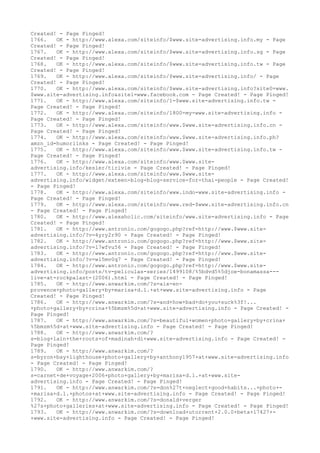 Created! - Page Pinged!
1766. OK - http://www.alexa.com/siteinfo/$www.site-advertising.info.my - Page
Created! - Page Pinged!
1767. OK - http://www.alexa.com/siteinfo/$www.site-advertising.info.sg - Page
Created! - Page Pinged!
1768. OK - http://www.alexa.com/siteinfo/$www.site-advertising.info.tw - Page
Created! - Page Pinged!
1769. OK - http://www.alexa.com/siteinfo/$www.site-advertising.info/ - Page
Created! - Page Pinged!
1770. OK - http://www.alexa.com/siteinfo/$www.site-advertising.info?site0=www.
$www.site-advertising.info&site1=www.facebook.com - Page Created! - Page Pinged!
1771. OK - http://www.alexa.com/siteinfo/1-$www.site-advertising.info.tw -
Page Created! - Page Pinged!
1772. OK - http://www.alexa.com/siteinfo/1800-my-www.site-advertising.info -
Page Created! - Page Pinged!
1773. OK - http://www.alexa.com/siteinfo/www.$www.site-advertising.info.cn -
Page Created! - Page Pinged!
1774. OK - http://www.alexa.com/siteinfo/www.$www.site-advertising.info.ph?
amzn_id=humorlinks - Page Created! - Page Pinged!
1775. OK - http://www.alexa.com/siteinfo/www.$www.site-advertising.info.tw -
Page Created! - Page Pinged!
1776. OK - http://www.alexa.com/siteinfo/www.$www.site-
advertising.info/kesler/tirivie - Page Created! - Page Pinged!
1777. OK - http://www.alexa.com/siteinfo/www.$www.site-
advertising.info/widget/exteen-blog-blog-service-for-thai-people - Page Created!
- Page Pinged!
1778. OK - http://www.alexa.com/siteinfo/www.indo-www.site-advertising.info -
Page Created! - Page Pinged!
1779. OK - http://www.alexa.com/siteinfo/www.red-$www.site-advertising.info.cn
- Page Created! - Page Pinged!
1780. OK - http://www.alexaholic.com/siteinfo/www.site-advertising.info - Page
Created! - Page Pinged!
1781. OK - http://www.antronio.com/gogogo.php?ref=http://www.$www.site-
advertising.info/?v=4yry2r90 - Page Created! - Page Pinged!
1782. OK - http://www.antronio.com/gogogo.php?ref=http://www.$www.site-
advertising.info/?v=l7wfvu56 - Page Created! - Page Pinged!
1783. OK - http://www.antronio.com/gogogo.php?ref=http://www.$www.site-
advertising.info/?v=wl5mv0q7 - Page Created! - Page Pinged!
1784. OK - http://www.antronio.com/gogogo.php?ref=http://www.$www.site-
advertising.info/posts/tv-peliculas-series/1499108/%5bdvd5%5djoe-bonamassa---
live-at-rockpalast-(2006).html - Page Created! - Page Pinged!
1785. OK - http://www.anwarkim.com/?s=aix-en-
provence+photo+gallery+by+marisa+d.l.+at+www.site-advertising.info - Page
Created! - Page Pinged!
1786. OK - http://www.anwarkim.com/?s=and+how+bad+do+you+suck%3f!...
+photo+gallery+by+crina+%5bmzm%5d+at+www.site-advertising.info - Page Created! -
Page Pinged!
1787. OK - http://www.anwarkim.com/?s=beautiful+women+photo+gallery+by+crina+
%5bmzm%5d+at+www.site-advertising.info - Page Created! - Page Pinged!
1788. OK - http://www.anwarkim.com/?
s=blog+lain+the+roots+of+madinah+di+www.site-advertising.info - Page Created! -
Page Pinged!
1789. OK - http://www.anwarkim.com/?
s=byron+bay+lighthouse+photo+gallery+by+anthony1957+at+www.site-advertising.info
- Page Created! - Page Pinged!
1790. OK - http://www.anwarkim.com/?
s=carnet+de+voyage+2006+photo+gallery+by+marisa+d.l.+at+www.site-
advertising.info - Page Created! - Page Pinged!
1791. OK - http://www.anwarkim.com/?s=don%27t+neglect+good+habits...+photo+-
+marisa+d.l.+photos+at+www.site-advertising.info - Page Created! - Page Pinged!
1792. OK - http://www.anwarkim.com/?s=donald+verger
%27s+photo+galleries+at+www.site-advertising.info - Page Created! - Page Pinged!
1793. OK - http://www.anwarkim.com/?s=download+utorrent+2.0.0+beta+17427+-
+www.site-advertising.info - Page Created! - Page Pinged!
 