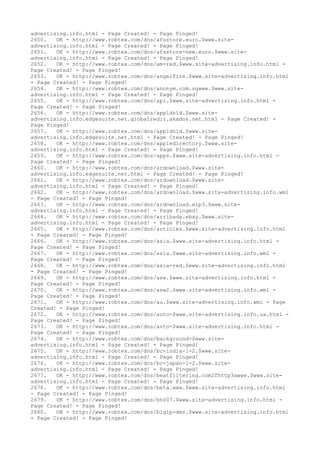 advertising.info.html - Page Created! - Page Pinged!
2650. OK - http://www.robtex.com/dns/afsstore.euro.$www.site-
advertising.info.html - Page Created! - Page Pinged!
2651. OK - http://www.robtex.com/dns/afsstore-new.euro.$www.site-
advertising.info.html - Page Created! - Page Pinged!
2652. OK - http://www.robtex.com/dns/am-red.$www.site-advertising.info.html -
Page Created! - Page Pinged!
2653. OK - http://www.robtex.com/dns/angelfire.$www.site-advertising.info.html
- Page Created! - Page Pinged!
2654. OK - http://www.robtex.com/dns/anonym.com.sgwww.$www.site-
advertising.info.html - Page Created! - Page Pinged!
2655. OK - http://www.robtex.com/dns/api.$www.site-advertising.info.html -
Page Created! - Page Pinged!
2656. OK - http://www.robtex.com/dns/appldnld.$www.site-
advertising.info.edgesuite.net.globalredir.akadns.net.html - Page Created! -
Page Pinged!
2657. OK - http://www.robtex.com/dns/appldnld.$www.site-
advertising.info.edgesuite.net.html - Page Created! - Page Pinged!
2658. OK - http://www.robtex.com/dns/appledirectory.$www.site-
advertising.info.html - Page Created! - Page Pinged!
2659. OK - http://www.robtex.com/dns/apps.$www.site-advertising.info.html -
Page Created! - Page Pinged!
2660. OK - http://www.robtex.com/dns/ardownload.$www.site-
advertising.info.edgesuite.net.html - Page Created! - Page Pinged!
2661. OK - http://www.robtex.com/dns/ardownload.$www.site-
advertising.info.html - Page Created! - Page Pinged!
2662. OK - http://www.robtex.com/dns/ardownload.$www.site-advertising.info.wml
- Page Created! - Page Pinged!
2663. OK - http://www.robtex.com/dns/ardownload.wip3.$www.site-
advertising.info.html - Page Created! - Page Pinged!
2664. OK - http://www.robtex.com/dns/arribada.ebay.$www.site-
advertising.info.html - Page Created! - Page Pinged!
2665. OK - http://www.robtex.com/dns/articles.$www.site-advertising.info.html
- Page Created! - Page Pinged!
2666. OK - http://www.robtex.com/dns/asia.$www.site-advertising.info.html -
Page Created! - Page Pinged!
2667. OK - http://www.robtex.com/dns/asia.$www.site-advertising.info.wml -
Page Created! - Page Pinged!
2668. OK - http://www.robtex.com/dns/asia-red.$www.site-advertising.info.html
- Page Created! - Page Pinged!
2669. OK - http://www.robtex.com/dns/asw.$www.site-advertising.info.html -
Page Created! - Page Pinged!
2670. OK - http://www.robtex.com/dns/asw2.$www.site-advertising.info.wml -
Page Created! - Page Pinged!
2671. OK - http://www.robtex.com/dns/au.$www.site-advertising.info.wml - Page
Created! - Page Pinged!
2672. OK - http://www.robtex.com/dns/auto-$www.site-advertising.info.ua.html -
Page Created! - Page Pinged!
2673. OK - http://www.robtex.com/dns/avto-$www.site-advertising.info.html -
Page Created! - Page Pinged!
2674. OK - http://www.robtex.com/dns/background-$www.site-
advertising.info.html - Page Created! - Page Pinged!
2675. OK - http://www.robtex.com/dns/bc-india-1-2.$www.site-
advertising.info.html - Page Created! - Page Pinged!
2676. OK - http://www.robtex.com/dns/bc-japan-1-2.$www.site-
advertising.info.html - Page Created! - Page Pinged!
2677. OK - http://www.robtex.com/dns/beatfiltering.com2fhttp3awww.$www.site-
advertising.info.html - Page Created! - Page Pinged!
2678. OK - http://www.robtex.com/dns/beta.www.$www.site-advertising.info.html
- Page Created! - Page Pinged!
2679. OK - http://www.robtex.com/dns/bh407.$www.site-advertising.info.html -
Page Created! - Page Pinged!
2680. OK - http://www.robtex.com/dns/bigip-dmz.$www.site-advertising.info.html
- Page Created! - Page Pinged!
 