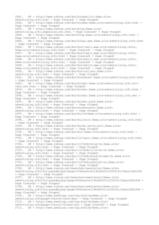 2681. OK - http://www.robtex.com/dns/bingoblitz.$www.site-
advertising.info.html - Page Created! - Page Pinged!
2682. OK - http://www.robtex.com/dns/bizwww.$www.site-advertising.info.html -
Page Created! - Page Pinged!
2683. OK - http://www.robtex.com/dns/blog.$www.site-
advertising.info.edgesuite.net.html - Page Created! - Page Pinged!
2684. OK - http://www.robtex.com/dns/blog.$www.site-advertising.info.html -
Page Created! - Page Pinged!
2685. OK - http://www.robtex.com/dns/blogs.www.$www.site-advertising.info.html
- Page Created! - Page Pinged!
2686. OK - http://www.robtex.com/dns/bos1-mail.www.site-advertising.infos.
$www.site-advertising.info.html - Page Created! - Page Pinged!
2687. OK - http://www.robtex.com/dns/bos2-mail.www.site-advertising.infos.
$www.site-advertising.info.html - Page Created! - Page Pinged!
2688. OK - http://www.robtex.com/dns/bos-mail2.www.site-advertising.infos.
$www.site-advertising.info.html - Page Created! - Page Pinged!
2689. OK - http://www.robtex.com/dns/bos-mail6.www.site-advertising.infos.
$www.site-advertising.info.html - Page Created! - Page Pinged!
2690. OK - http://www.robtex.com/dns/bos-ns1.bos.$www.site-
advertising.info.html - Page Created! - Page Pinged!
2691. OK - http://www.robtex.com/dns/broadcast.$www.site-advertising.info.html
- Page Created! - Page Pinged!
2692. OK - http://www.robtex.com/dns/broker.$www.site-advertising.info.att-
idns.net.html - Page Created! - Page Pinged!
2693. OK - http://www.robtex.com/dns/broker.$www.site-advertising.info.html -
Page Created! - Page Pinged!
2694. OK - http://www.robtex.com/dns/broker.$www.site-advertising.info.wml -
Page Created! - Page Pinged!
2695. OK - http://www.robtex.com/dns/broker.wip3.$www.site-
advertising.info.html - Page Created! - Page Pinged!
2696. OK - http://www.robtex.com/dns/browseusers.$www.site-
advertising.info.html - Page Created! - Page Pinged!
2697. OK - http://www.robtex.com/dns/build-$www.site-advertising.info.html -
Page Created! - Page Pinged!
2698. OK - http://www.robtex.com/dns/bulletin.$www.site-advertising.info.html
- Page Created! - Page Pinged!
2699. OK - http://www.robtex.com/dns/burke.jerry.euro.$www.site-
advertising.info.html - Page Created! - Page Pinged!
2700. OK - http://www.robtex.com/dns/bz2.$www.site-advertising.info.html -
Page Created! - Page Pinged!
2701. OK - http://www.robtex.com/dns/c12-mail.$www.site-advertising.info.html
- Page Created! - Page Pinged!
2702. OK - http://www.robtex.com/dns/c13-b2b-blog-lb.$www.site-
advertising.info.html - Page Created! - Page Pinged!
2703. OK - http://www.robtex.com/dns/c13-b2b-iris-fa-lb.$www.site-
advertising.info.html - Page Created! - Page Pinged!
2704. OK - http://www.robtex.com/dns/c13-b2b-prod-fa-web-lb.$www.site-
advertising.info.html - Page Created! - Page Pinged!
2705. OK - http://www.robtex.com/dns/c13-b2b-publish-lb.$www.site-
advertising.info.html - Page Created! - Page Pinged!
2706. OK - http://www.ronorp.net/muenchen/newsletter/$www.site-
advertising.info/fujiyaandmiyagi?page=104&hash=e114b3e0f21c222f14112daa128d1fe8
- Page Created! - Page Pinged!
2707. OK - http://www.ronorp.net/muenchen/newsletter/$www.site-
advertising.info/fujiyaandmiyagi?page=83&hash=e114b3e0f21c222f14112daa128d1fe8 -
Page Created! - Page Pinged!
2708. OK - http://www.ronorp.net/muenchen/newsletter/$www.site-
advertising.info/fujiyaandmiyagi?page=95&hash=e114b3e0f21c222f14112daa128d1fe8 -
Page Created! - Page Pinged!
2709. OK - http://www.seeklogo.com/tag.html?q=$www.site-
advertising.info&page=14&sort=rate-desc - Page Created! - Page Pinged!
2710. OK - http://www.seeklogo.com/tag.html?q=$www.site-
advertising.info&page=15&sort=format-asc - Page Created! - Page Pinged!
2711. OK - http://www.seeklogo.com/tag.html?q=$www.site-
 