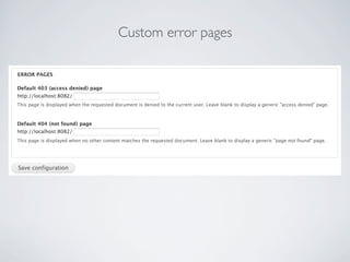 Custom error pages
 