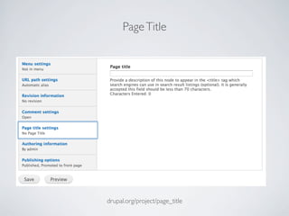 PageTitle
drupal.org/project/page_title
 
