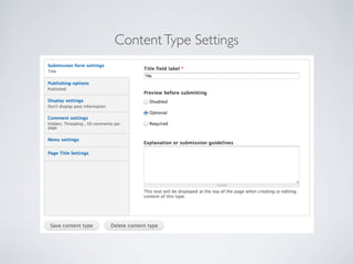 ContentType Settings
 
