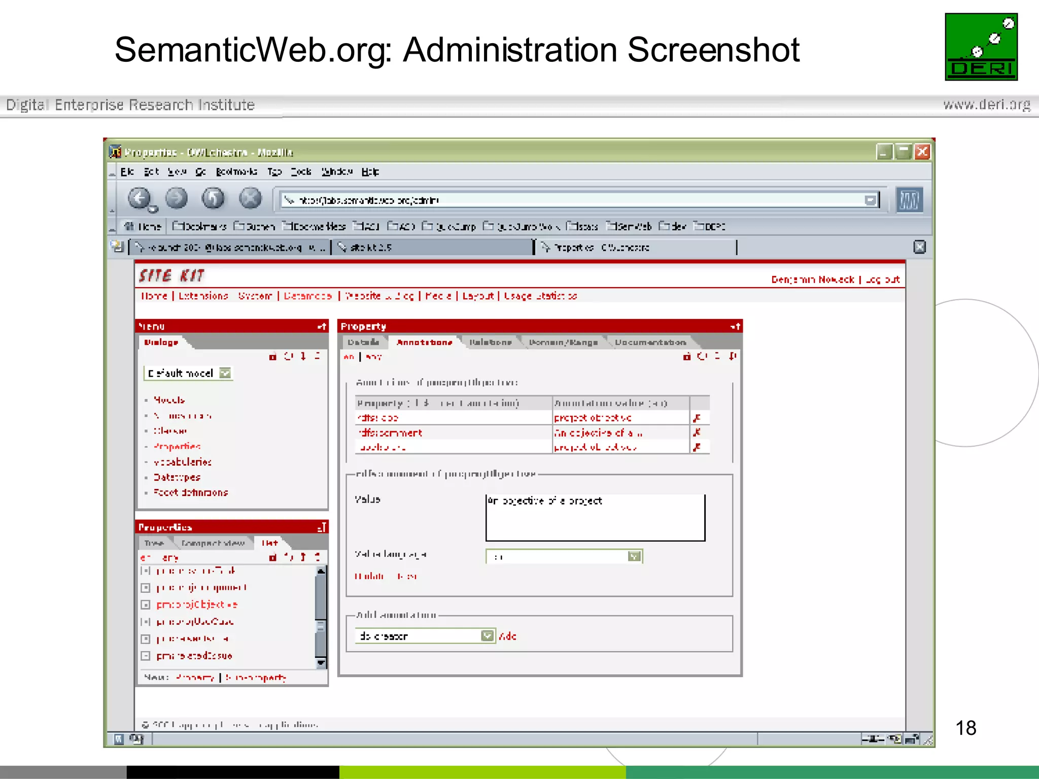 SemanticWeb.org: Administration Screenshot 