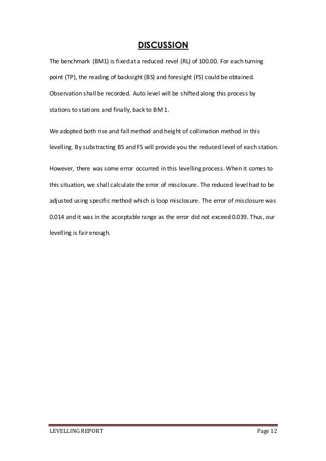 Site Surveying Leveling - 100 000 101 389 12 levelling report