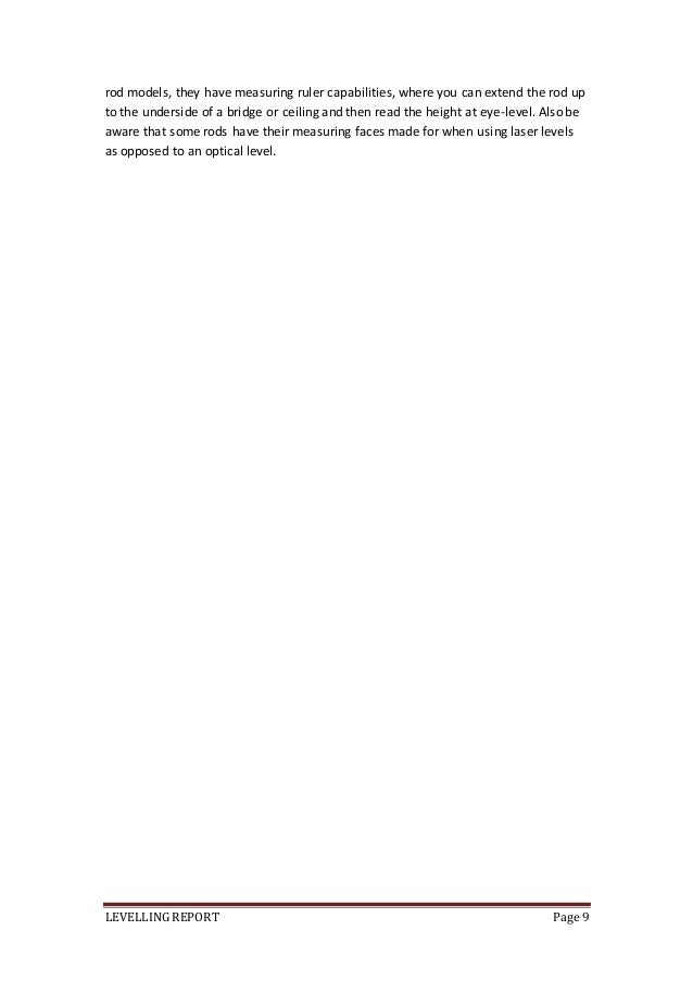 Site Surveying Leveling - as an added feature on some 9 levelling report