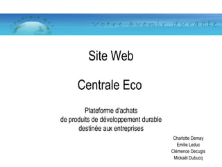 Charlotte Demay Emilie Leduc Clémence Decugis Mickaël Dubucq Site Web Centrale Eco   Plateforme d’achats de produits de développement durable destinée aux entreprises 