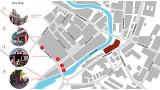 4
3
4
2
1
1
2
3
DAY TIME
EXPLORINGJONKER
STREET FOOD
BUYINGCENDOL
CHITCHATINGANDDRINKING
STREET PERFORMANCE
 