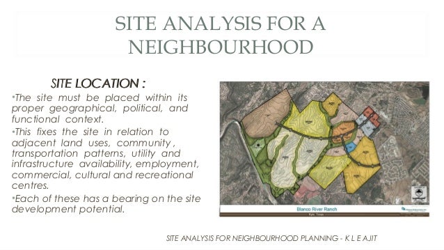 Site Analysis For A Neighborhood
