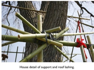 House detail of support and roof lashing. 