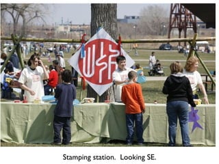 Stamping station.  Looking SE. 