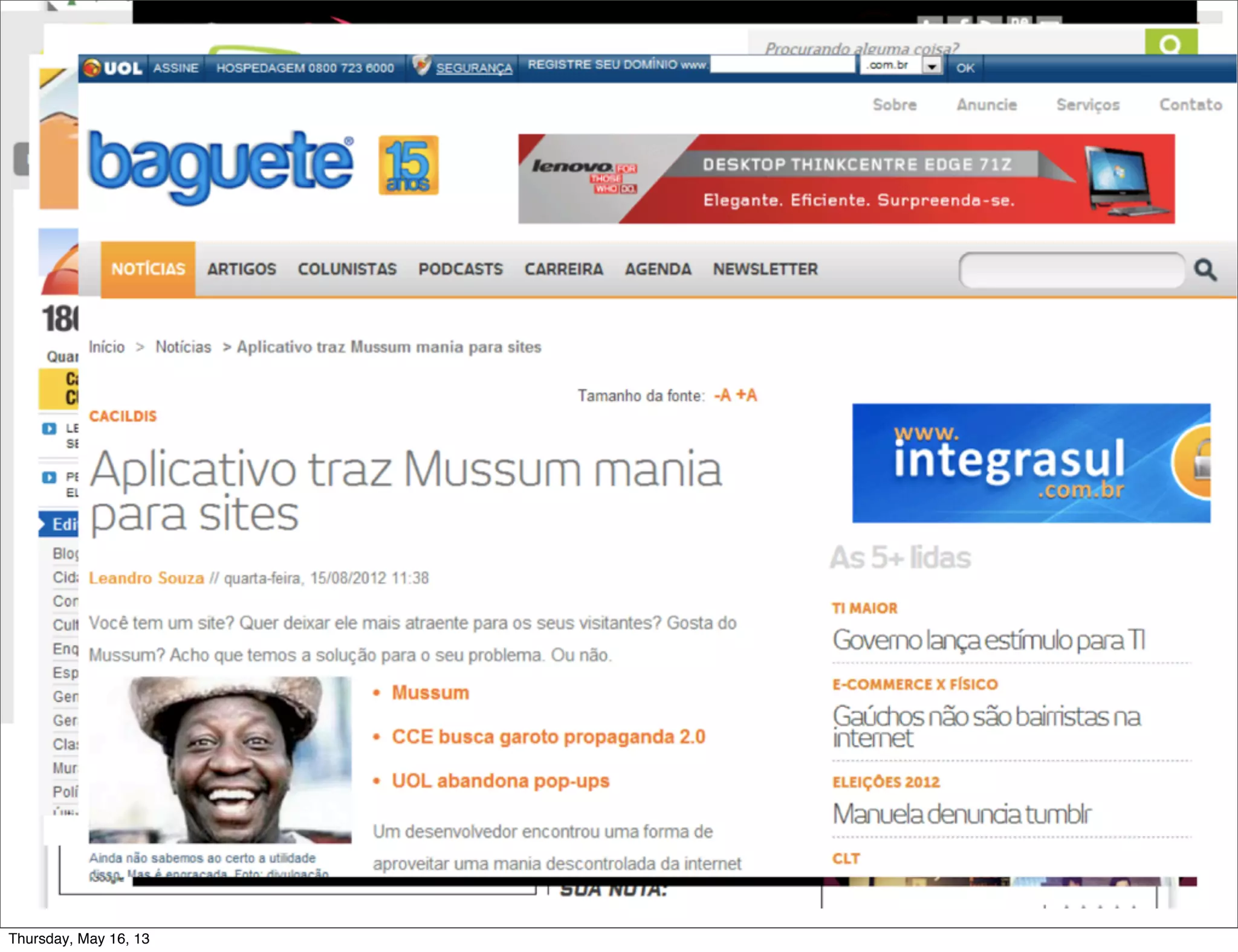 Thursday, May 16, 13
 