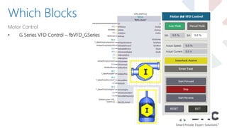 Motor Control
• G Series VFD Control – fbVFD_GSeries
Which Blocks
 