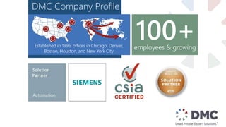 DMC Company Profile
Established in 1996, offices in Chicago, Denver,
Boston, Houston, and New York City
employees & growing
100+
 