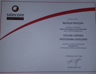 Sitecore certified professional developer
