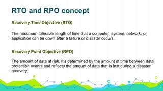 7
Recovery Time Objective (RTO)
The maximum tolerable length of time that a computer, system, network, or
application can ...