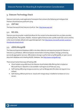 Sitecore Technical Considerations & Partner Onboarding | PDF