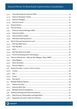 Sitecore Technical Considerations & Partner Onboarding | PDF