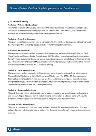 Sitecore Technical Considerations & Partner Onboarding | PDF