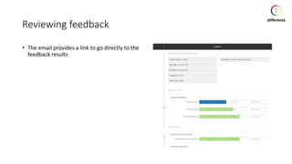 Reviewing feedback
• The email provides a link to go directly to the
feedback results
 