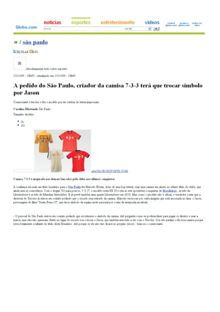 Site g1   polêmica camiseta do sp