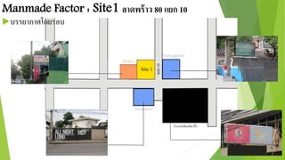Manmade Factor : Site1 ลาดพร้าว 80 แยก 10 
บรรยากาศโดยรอบ 
 