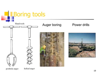19
Boring tools
Auger boring Power drills
 