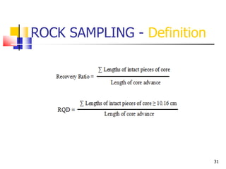 31
ROCK SAMPLING - Definition
 