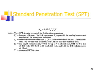 42
Standard Penetration Test (SPT)
 