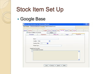 Stock Item Set UpGoogle Base