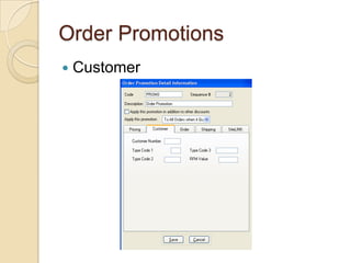 Order PromotionsCustomer