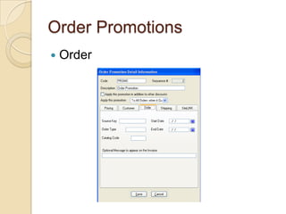 Order Promotions	Order