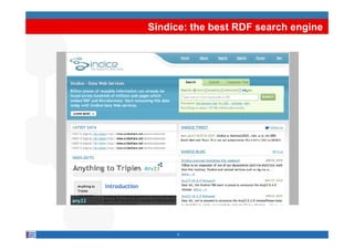 Sindice: the best RDF search engine




     5
 