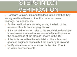 Site location, map reading and lot plotting, | PPTX