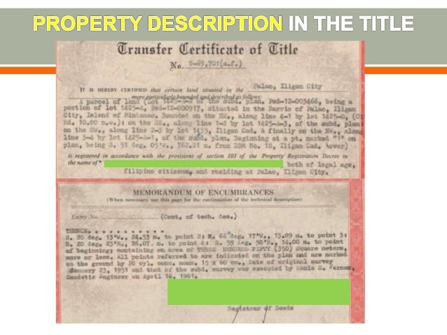 sample certificate of title