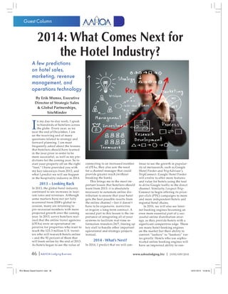 2014 Predictions for Hotels Sales, Marketing, Revenue Management and Operations