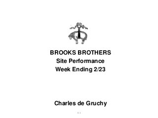 II.1
BROOKS BROTHERS
Site Performance
Week Ending 2/23
Charles de Gruchy
 