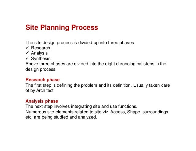 Site planning